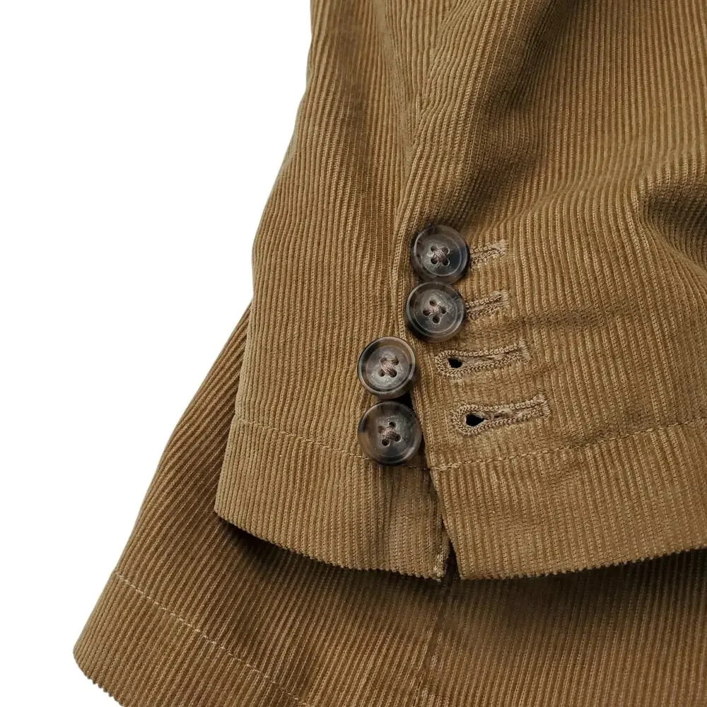 Vintage J Crew Brown Corduroy Blazer Ivy Prep Professor 3 Btn Sport Jacket Sz L